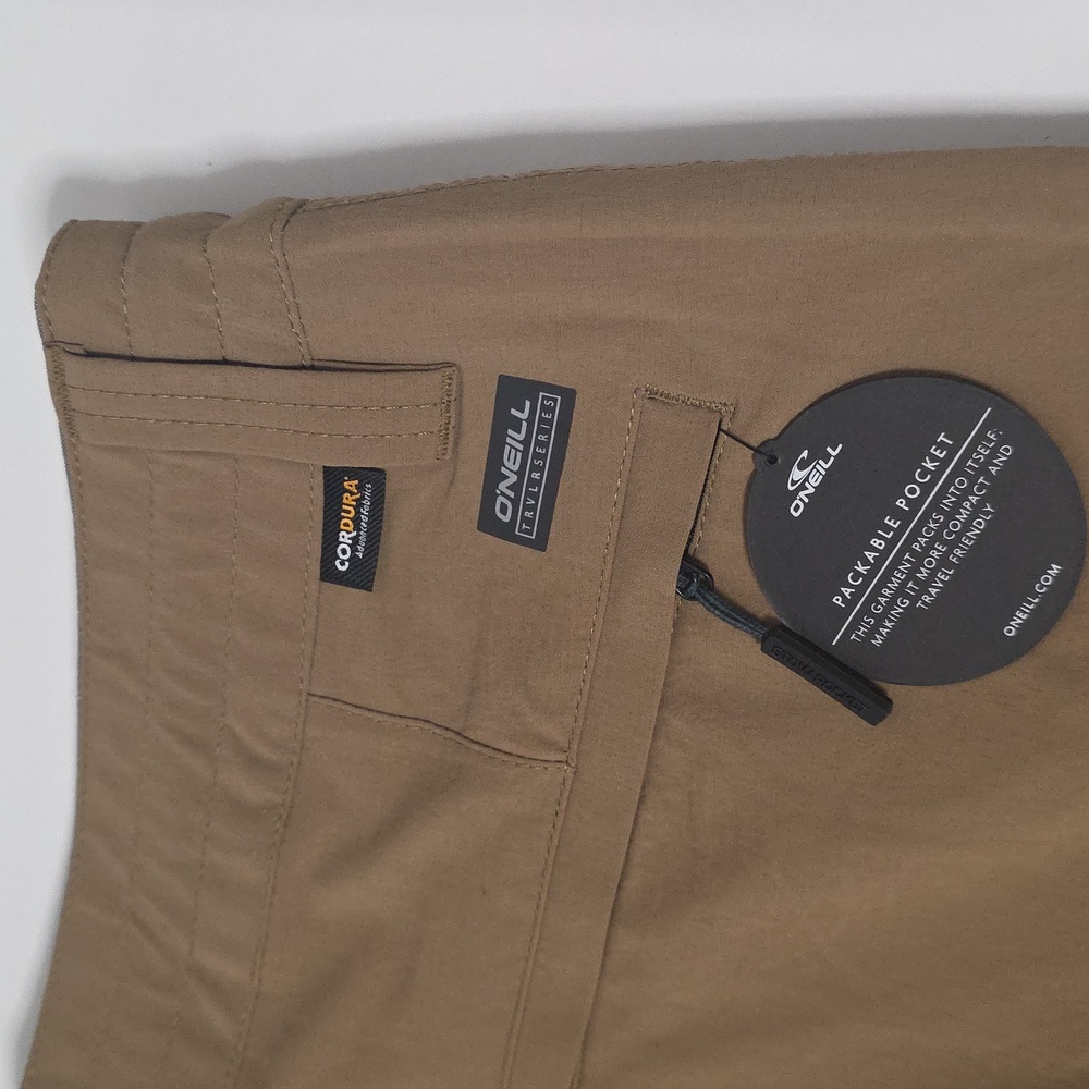 NWT Men's O'Neill "TRVLSERIES CARGO 20" SHORTS". VARIOUS SIZES. DARK KHAKI COLOR - Picture 11 of 12